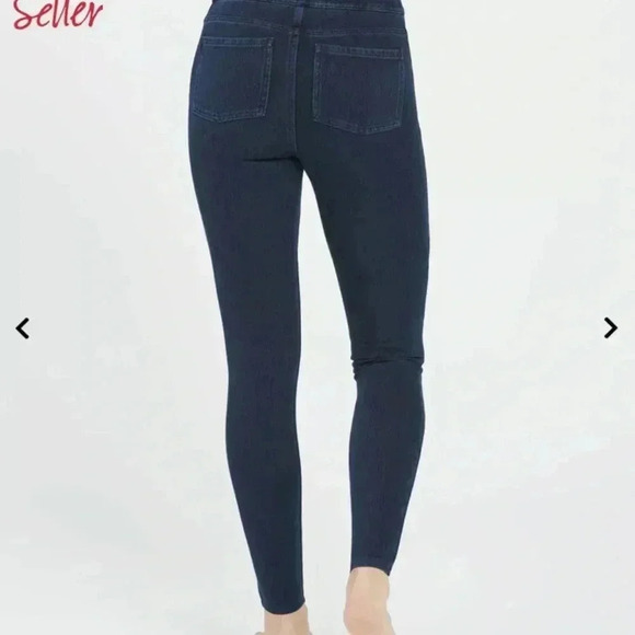 Spanx Jean-ish Ankle Skinny Jean Leggings Dark Wash Sz XL - Picture 7 of 8